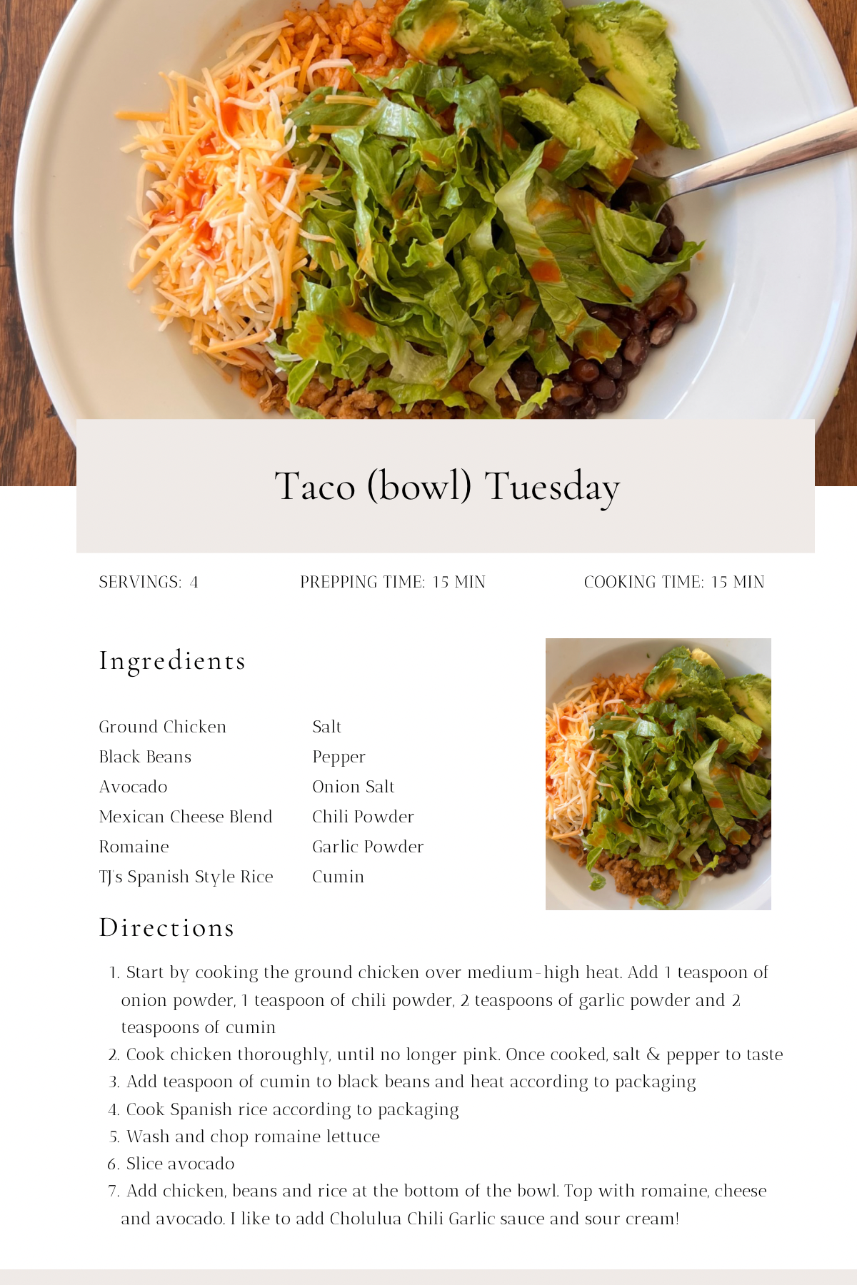 The Easiest Taco (Bowl)